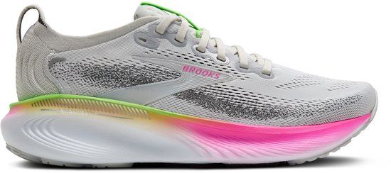 Brooks Adrenaline GTS 25 Hardloopschoenen Dames - Maat 38 - Grijs/Roze/Groen/Wit