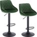 Banc Gandalf – Avec dossier – Robuste – Banc ergonomique – Velours – Hauteur d'assise 60–82 cm – Vert foncé – Lot de 2 – Convient pour cuisine et bar – Réglable en hauteur