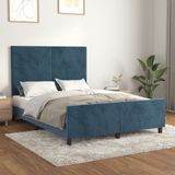 Maison Exclusive - Cadre de lit sans matelas, bleu foncé, 140x190 cm, velours