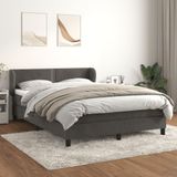 Maison Exclusive - Sommier à lattes de lit et matelas Velours gris foncé 140x190cm