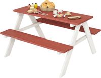 Outsunny Banc de pique-nique pour enfants - Bois de sapin - 89x79x50cm - Marron