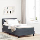 vidaXL Boxspring bed met hoofdeinde Donkergrijs 80 x 200 cm Fluweel