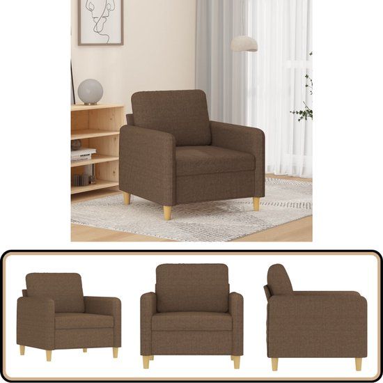 vidaXL Fauteuil 60 cm stof bruin