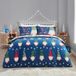 Housse de couette de Noël bleu marine réversible 260 x 220 cm