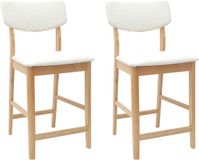 vidaXL Eetstoelen 2 stuks Massief Rubberhout Naturel 48 x 49 x 95 cm