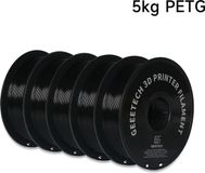 Filament d'imprimante 3D - PETG 1,75 mm - Bobine de 5 kg - Emballé sous vide - Convient aux imprimantes 3D FDM/FFF - Noir