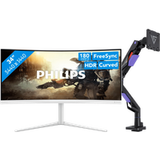 Philips Evnia 34M2C5501A/00 Curved + Vortech Monitorarm