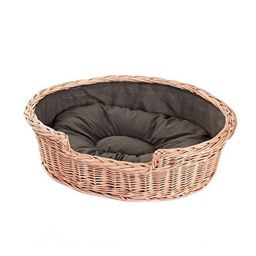 e-wicker24 Een opberger van wilgentenen voor een hond/kat met een zacht kussen, een ligstoel voor dieren, kattenmagazijn/hondenopslag, hondenbed/kattenbed