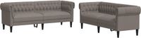 vidaXL 2-delige Loungeset stof taupe