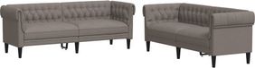 vidaXL 2-delige Loungeset stof taupe