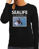 Bellatio Decorations Shoppartners Bv Dieren foto sweater Orka - zwart - dames - sealife of the world - cadeau trui Orkas liefhebber XS