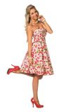 Wilbers Jurk Rock and Roll Kers - Multikleur - Print - Maat 40