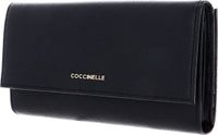 COCCINELLE Leren Portemonnee Metallic Soft Wallet Noir Zwart