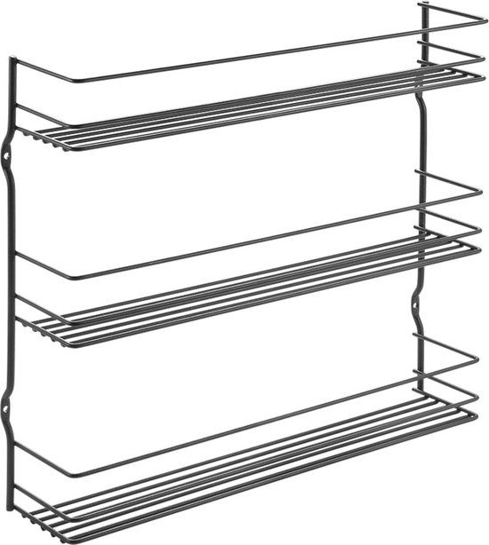 Metaltex Pepito Kruidenrek - 3 Lagen - Zwart - Metaal