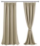 Omgoods - Rideaux taupe - 2 panneaux, occultants et thermiques, largeur 140 cm x hauteur 245 cm