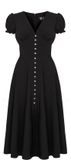 Hell Bunny Jinx Dames Midi-jurk - Zwart - 4XL