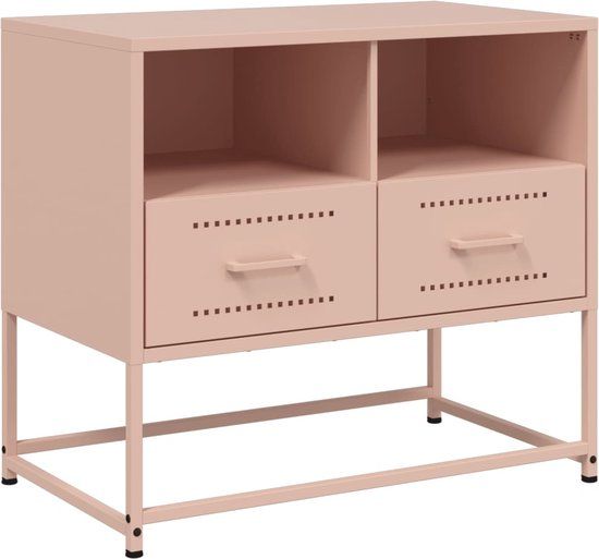 vidaXL Tv-meubel - 68x39x60,5 cm - Staal - Roze
