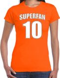 Bellatio Decorations Shoppartners Bv Oranje t-shirt voor dames - Superfan nummer 10 - Nederland supporter - EK/ WK shirt / outfit XS