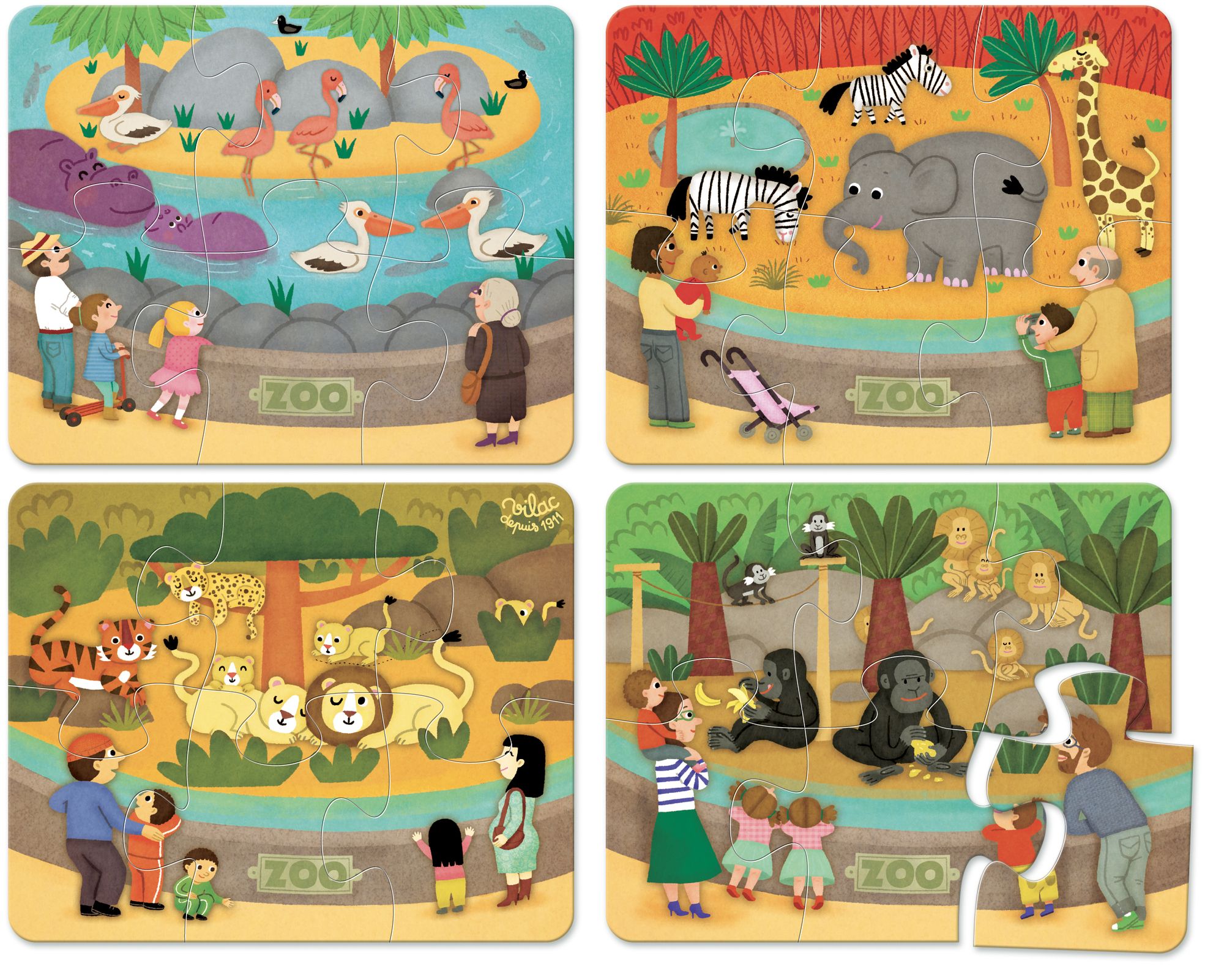 Vilac 2642 - Puzzel - Dieren - Hout - 2+ jaar - Unisex