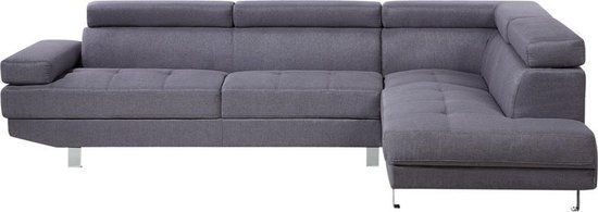 Beliani NORREA Hoekbank - Grijs - Links - 260 cm - Polyester
