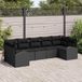 Maison Exclusive - Set de 7 coussins de banc de jardin, noir, en polyrotin