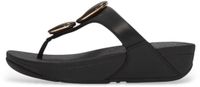 FitFlop Lulu Marbled Stone Toe-post Slippers - Dames - Zwart - Maat 37
