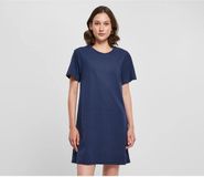 Build Your Brand Katoenen damesjurk Licht marineblauw S