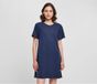 Build Your Brand Katoenen damesjurk Licht marineblauw S