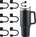 Stanley 6 pièces couvercles de paille en silicone - noir