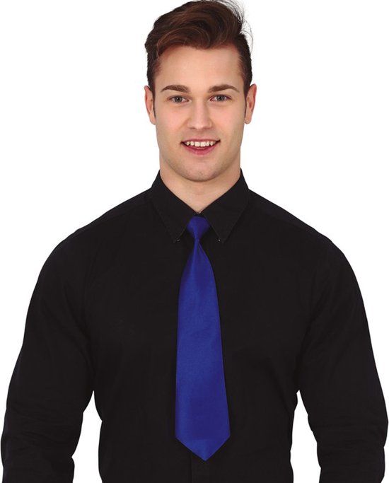 Fiestas Guirca Carnaval Verkleed Stropdas - Donkerblauw - Polyester - Unisex - Volwassenen