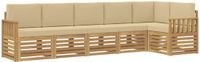vidaXL - Bank loungeset - 6 zitplekken - Polyester - Wit en Beige