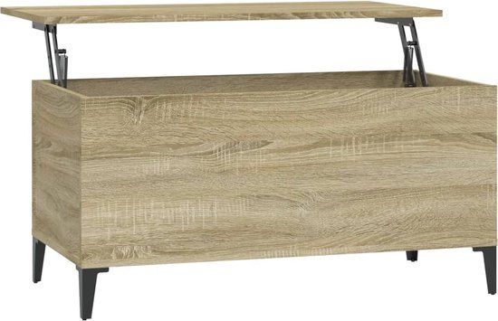 vidaXL Salontafel 90x44,5x45 cm bewerkt hout sonoma eikenkleurig
