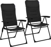 TRVLMORE Chaise de camping - Pliable - 2-pack - Capacité de charge de 120 kg - Réglable - Noir
