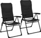 TRVLMORE Chaise de camping - Pliable - 2-pack - Capacité de charge de 120 kg - Réglable - Noir