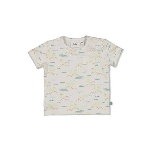 Feetje T-shirt You Croc my World ecru/blauw