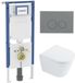 Geberit QeramiQ Dely Toiletset - 36.3x51.7cm - Geberit UP720 inbouwreservoir - rimless - diepspoel - 35mm zitting - softclose - bedieningsplaat licht grijs - ronde knoppen - glans wit