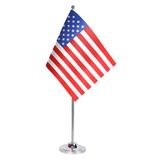 AZ FLAG Tafelvlag Verenigde Staten 22x15 cm Amerikaans Satijn Metalen Voet