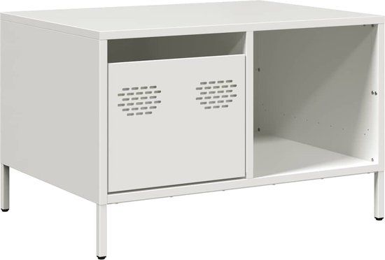 VidaXL Salontafel 68,5x50x43,5 cm koudgewalst staal wit