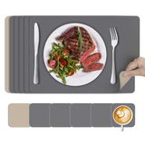KitchenBoss Placemats Wasbare placemats Tafelmatten: Set van 6 placemats en onderzetters Hittebestendig Antislip Dubbelzijdig (43 x 30 cm)