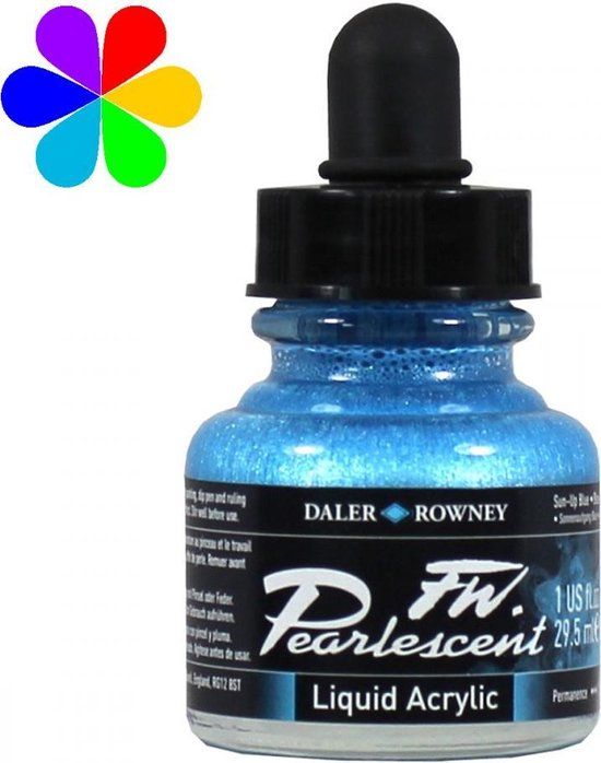 Daler-Rowney FW Pearlescent Acrylic Ink - Sun-up Blue - 29.5ml