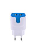 Netadapter Xiaomi Netadapter Kleur USB voor Mi 9 Smartphone Tablet Dubbel Stopcontact 2 Poorten Power AC Oplader (Blauw)