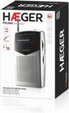 Haeger Pocket AM/FM Draagbare Radio Zwart/Zilver