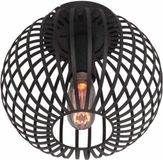 Freelight Aglio plafondlamp - met metalen spijlen - kap Ø25 cm - excl. E27 lichtbron - zwart
