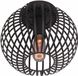 Freelight Aglio plafondlamp - met metalen spijlen - kap Ø25 cm - excl. E27 lichtbron - zwart