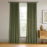 HPD Signature Gordijnen, fluweel, thermische verduisteringsgordijnen, voor woonkamer, 213 cm lang (1 paneel), roedezak, isolerend, raamgordijnen, 127 x 213 cm (b x l), groen (Hunter Green)