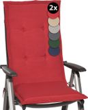 Beautissu Loft HL Set 2 x Tuinkussens Hoge Rug - 120 x 50 cm - Rood