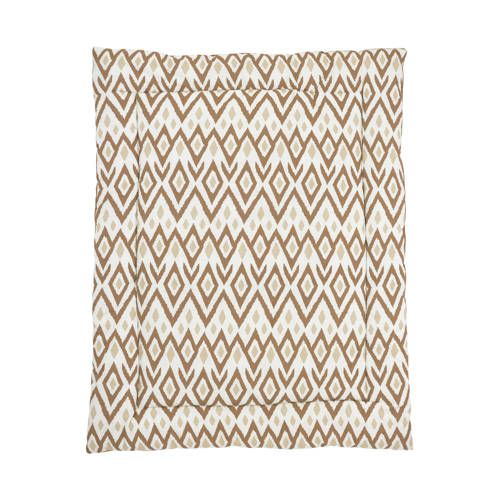 Meyco Reversible Box Blanket Ikat/Uni 77x97 cm Sand/Toffee