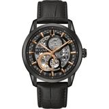 Bulova Sutton Automatic 98A283 Horloge - Leer - Zwart - Ø 41 mm