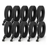 1aTTack.de 2m - Zwarte katoenen CAT 6a patchkabel - 10 stuks netwerkkabel met katoenen mantel, CAT 6a RJ45 LAN Ethernet patchkabel 500MHz 10Gbps - 10 x 2 meter