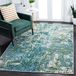Safavieh Hedendaags tapijt voor woonkamer, eetkamer, slaapkamer - Madison Collection, korte pool, groen en turquoise, 160 x 229 cm